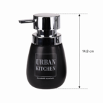Δοχείο Κρεμοσάπουνου από Δολομίτη 300ml 8.5x8.5x14.8cm Black MRShome - Image 4