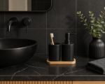 Σετ Μπάνιου από PP 3 Τεμαχίων Black/Natural MRShome - Image 2