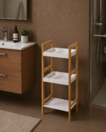 Ραφιέρα Μπάνιου από Bamboo & MDF με 3 Ράφια Natural/White MRShome - Image 2