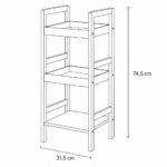 Ραφιέρα Μπάνιου από Bamboo & MDF με 3 Ράφια Natural/White MRShome - Image 4