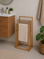 Επιδαπέδια Κρεμάστρα 3 Θέσεων από Bamboo 40x24.5x82cm MRShome - Image 3