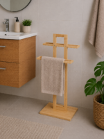 Επιδαπέδια Κρεμάστρα 2 Θέσεων από Bamboo 37x25x85cm MRShome - Image 2