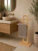 Επιδαπέδια Κρεμάστρα 2 Θέσεων από Bamboo 37x25x85cm MRShome - Image 3