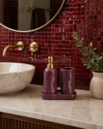 Σετ Μπάνιου Stoneware 3 Τεμαχίων Aubergine 7428U MRShome - Image 3