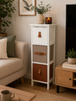 Συρταριέρα MDF με 3 Συρτάρια με Λαβή Multi 25x25x77cm MRShome - Image 2