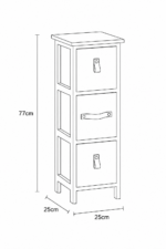 Συρταριέρα MDF με 3 Συρτάρια με Λαβή Multi 25x25x77cm MRShome - Image 4