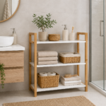 Έπιπλο από Bamboo με 3 Ράφια MDF Καφέ/Λευκό 64x20x53cm MRShome - Image 2