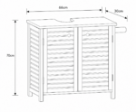 Έπιπλο Νιπτήρα MDF/Ακακία με 2 Ντουλάπια με εσωτερικό Ράφι και Κρεμάστρα στο Πλάι 66x30x70cm MRShome - Image 3