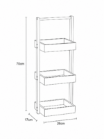 Έπιπλο MDF με 3 Ράφια 26x17x70cm Καφέ MRShome - Image 3