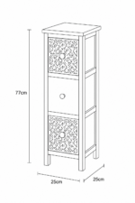 Συρταριέρα MDF/Ξύλινη με 3 Συρτάρια Καφέ/Λευκή 25x25x77cm MRShome - Image 4