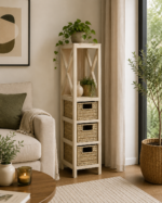 Έπιπλο MDF με 1 Ράφι και 3 Συρτάρια Μπεζ 17x24x82cm MRShome - Image 4