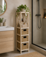 Έπιπλο MDF με 1 Ράφι και 3 Συρτάρια Μπεζ 17x24x82cm MRShome - Image 3