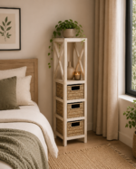 Έπιπλο MDF με 1 Ράφι και 3 Συρτάρια Μπεζ 17x24x82cm MRShome - Image 2