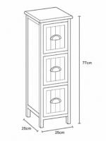 Συρταριέρα MDF με 3 Συρτάρια Λευκή 25x25x77cm MRShome - Image 5