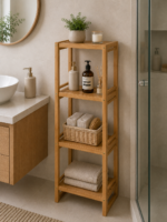 Ραφιέρα από Bamboo με 4 Ράφια Καφέ 33x20x100cm MRShome - Image 2
