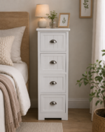 Συρταριέρα MDF με 4 Συρτάρια Λευκή 35x30x90cm MRShome - Image 2