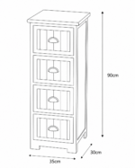 Συρταριέρα MDF με 4 Συρτάρια Λευκή 35x30x90cm MRShome - Image 4