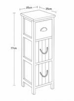 Συρταριέρα MDF με 3 Συρτάρια Γκρι/Λευκή 25x25x77cm MRShome - Image 5