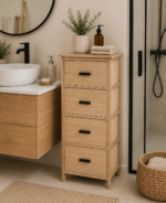 Συρταριέρα MDF με 4 Συρτάρια 37.5x27.5x86cm Μπεζ MRShome - Image 2