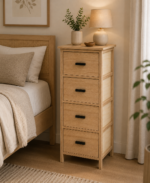 Συρταριέρα MDF με 4 Συρτάρια 37.5x27.5x86cm Μπεζ MRShome - Image 3