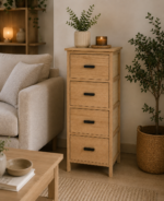 Συρταριέρα MDF με 4 Συρτάρια 37.5x27.5x86cm Μπεζ MRShome - Image 4