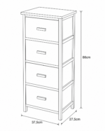 Συρταριέρα MDF με 4 Συρτάρια 37.5x27.5x86cm Μπεζ MRShome - Image 5