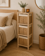 Συρταριέρα MDF με 3 Συρτάρια 25x25x77cm Μπεζ MRShome - Image 3