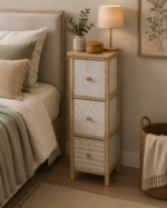 Συρταριέρα MDF με 3 Συρτάρια 25x25x77cm Φυσική με Σχέδια MRShome - Image 3