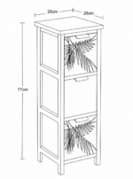 Συρταριέρα MDF με 3 Συρτάρια 25x25x77cm Μπεζ/Μαύρη με Σχέδιο MRShome - Image 5