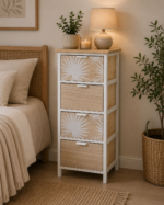 Συρταριέρα MDF με 4 Συρτάρια 37.5x27.5x86cm Μπεζ με Σχέδιο MRShome - Image 3