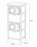 Συρταριέρα MDF με 4 Συρτάρια 37.5x27.5x86cm Μπεζ με Σχέδιο MRShome - Image 5
