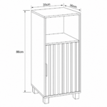 Έπιπλο Ξύλινο με Ντουλάπι και Ράφι Καφέ 35x30x86cm MRShome - Image 5