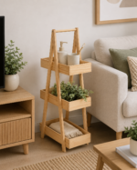 Ραφιέρα MDF με 3 Επίπεδα Φυσική 30x19x81cm MRShome - Image 2