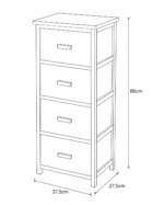 Συρταριέρα MDF με 4 Συρτάρια 37.5x27.5x86cm Μπεζ με Σχέδια MRShome - Image 5
