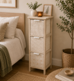 Συρταριέρα MDF με 3 Συρτάρια 25x25x77cm Μπεζ με Σχέδια MRShome - Image 3