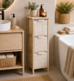 Συρταριέρα MDF με 3 Συρτάρια 25x25x77cm Μπεζ με Σχέδια MRShome - Image 4
