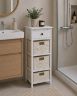 Συρταριέρα Λευκή MDF με 4 Συρτάρια 37.5x27.5x86cm MRShome - Image 2