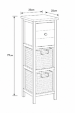 Συρταριέρα MDF με 3 Συρτάρια 25x25x77cm Λευκή MRShome - Image 5