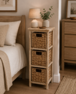 Συρταριέρα MDF με 3 Συρτάρια από Υάκινθο 25x25x77cm Μπεζ MRShome - Image 3