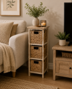 Συρταριέρα MDF με 3 Συρτάρια από Υάκινθο 25x25x77cm Μπεζ MRShome - Image 4
