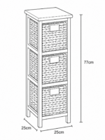 Συρταριέρα MDF με 3 Συρτάρια από Υάκινθο 25x25x77cm Μπεζ MRShome - Image 5