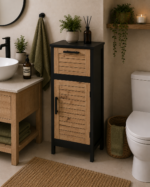 Έπιπλο MDF/Βελανιδιά με 1 Συρτάρι και 1 Ντουλάπι με Ράφι στο Εσωτερικό 36.5x30x83cm MRShome - Image 2