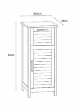 Έπιπλο MDF/Βελανιδιά με 1 Συρτάρι και 1 Ντουλάπι με Ράφι στο Εσωτερικό 36.5x30x83cm MRShome - Image 5