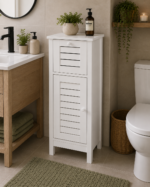 Έπιπλο MDF/Βελανιδιά με 1 Συρτάρι και 1 Ντουλάπι με Ράφι στο Εσωτερικό 36,5x30x83cm Λευκό MRShome - Image 2