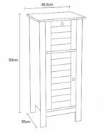 Έπιπλο MDF/Βελανιδιά με 1 Συρτάρι και 1 Ντουλάπι με Ράφι στο Εσωτερικό 36,5x30x83cm Λευκό MRShome - Image 4