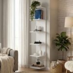 Βιβλιοθήκη - Ραφιέρα τοίχου Silver Megapap χρώμα λευκό 34,6x31,5x180εκ.