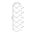 Βιβλιοθήκη - Ραφιέρα τοίχου Silver Megapap χρώμα λευκό 34,6x31,5x180εκ. - Image 3