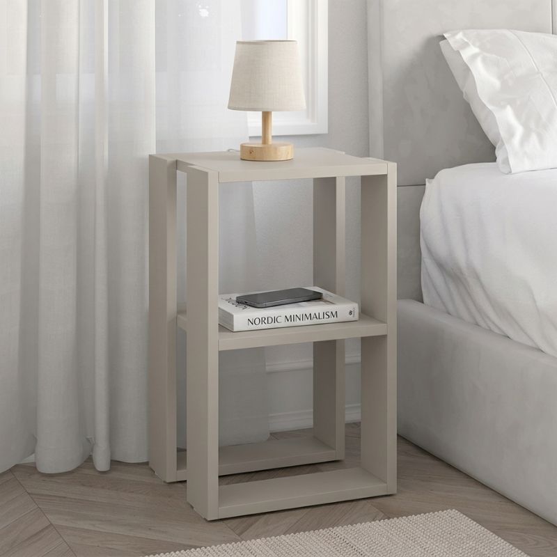 GP037-002610-0 Κομοδίνο - Τραπεζάκι βοηθητικό Lonie Megapap χρώμα sandstone 34x30x55εκ. - Image 1