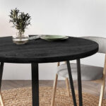 Τραπέζι Xana Megapap χρώμα black wood Ø90x77,5εκ. - Image 2