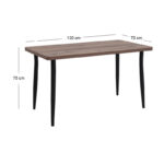 Τραπέζι Levico Megapap Mdf - μεταλλικό χρώμα καπνιστή καρυδιά 130x70x75εκ. - Image 6